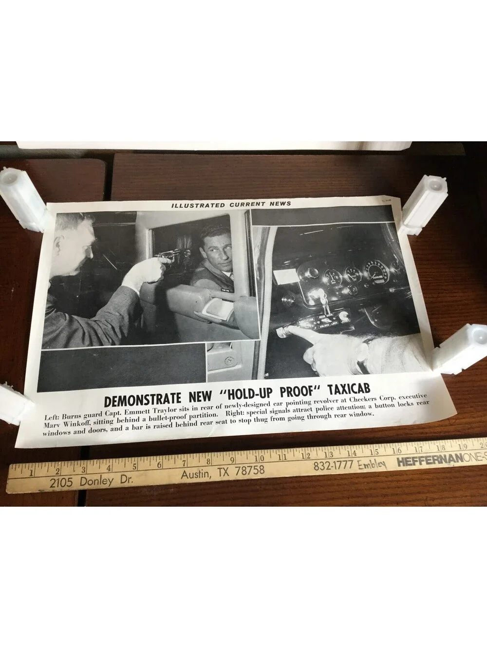 Illustrated Current News Photo - Hold Up Proof Taxicab Bullet Proof Partition